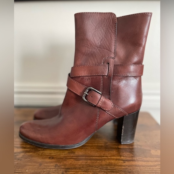Sesto Meucci Womens Leather Strappy Almond Toe Mid-Calf Boots Brown Size 7 1/2 - Picture 3 of 9
